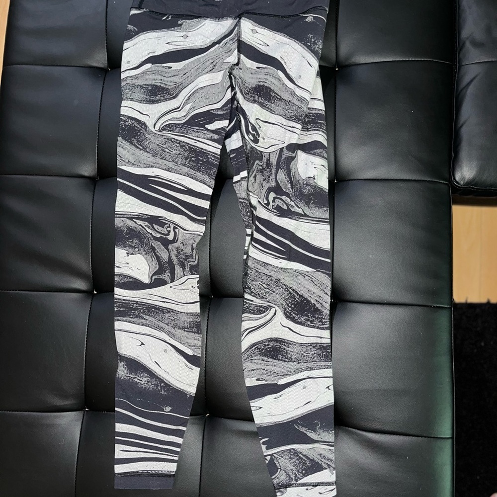 lululemon athletica Black and White Marble Leggings